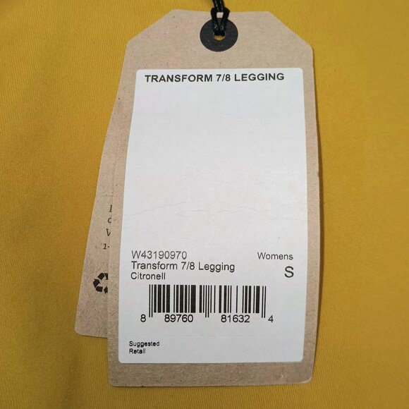 Prana Transform 7/8 Leggings Citronell Mustard Yellow Size SMALL New NWT - Picture 5 of 12